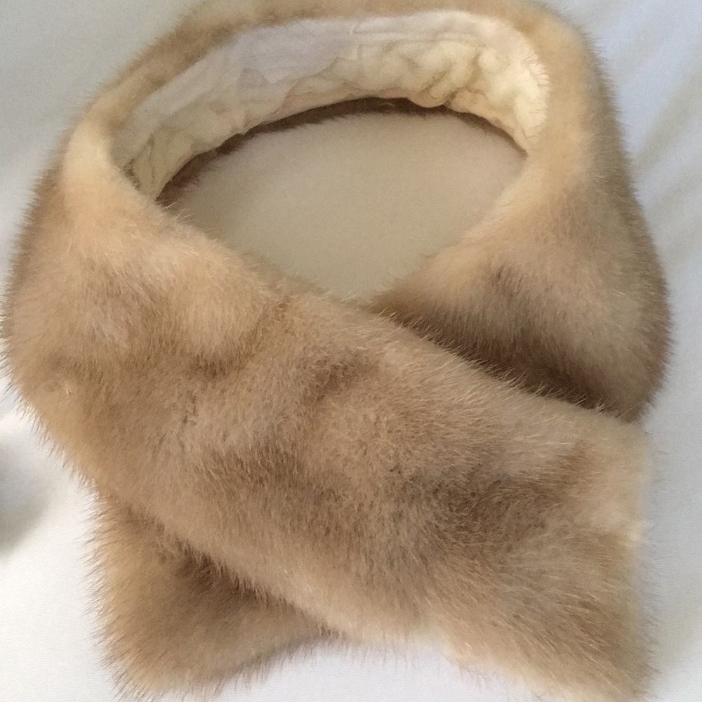 Vintage 100% Blonde mink fur collar